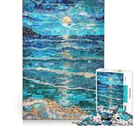 Puzzle per ragazzi da 1000 pezzi mosaico "Oceano al chiaro di luna" gioco pratico per divertimento in famiglia ideale come regalo per tutta la famiglia 50x75cm