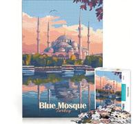 Puzzle per ragazzi da 1000 pezzi, Moschea Blu Turchia, Gioco rompicapo, Difficile da completare, Ideale come regalo per tutta la famiglia 50x75cm