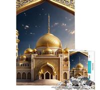 Puzzle per ragazzi da 1000 pezzi moschea dorata bellissima sfida educativa ma anche divertente e umoristica giochi rilassanti per ragazzi dai 14 anni in su del puzzle 38x52cm