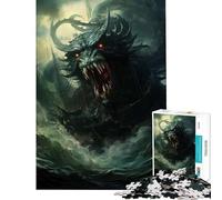 Puzzle per ragazzi da 1000 pezzi "Mostri marini in rivolta" gioco pratico e stimolante idea regalo taglio di precisione (dimensioni 38x26cm)
