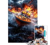 Puzzle per ragazzi da 1000 pezzi: motoscafo in mare in tempesta Puzzle per adulti rompicapo gioco per migliorare la memoria e ridurre lo stress (dimensioni 38x26cm)