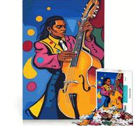 Puzzle per ragazzi da 1000 pezzi: musicista jazz con contrabbasso, decorazione da parete, gioco impegnativo e stimolante, regalo 38x52cm