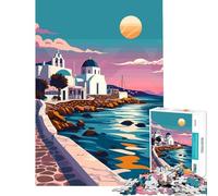 Puzzle per ragazzi da 1000 pezzi Mykonos Grecia tema mare arte gioco educativo sfida giocattolo idee regalo gara di velocità manuale (dimensioni 38x52cm)