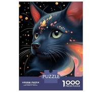 Puzzle Per Ragazzi Da 1000 Pezzi Mystical Black Pomeranian Cat Puzzle Per Adulti Gioco Pratico Per Divertimento in Famiglia Attività Divertenti A Casa, 38x26cm/1000pcs