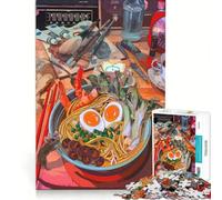 Puzzle per ragazzi da 1000 pezzi natura morta con ramen e strumenti da artista antistress sfida impegnativa rafforza l'amore tra le coppie 38x26cm