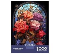 Puzzle Per Ragazzi Da 1000 Pezzi Nature Flowers Glass Puzzle Giochi Rilassanti Difficili Divertenti Attività A Casa, 70x50cm/1000pcs