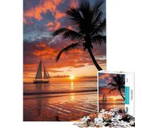 Puzzle per ragazzi da 1000 pezzi "Navigazione al tramonto" gioco intellettuale educativo per attività in famiglia regalo di compleanno (dimensioni 50x75cm)