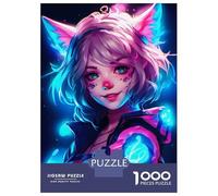 Puzzle Per Ragazzi Da 1000 Pezzi Neon Anime Cat Women Puzzle Giochi Rilassanti Difficili Divertenti Attività A Casa, 38x26cm/1000pcs