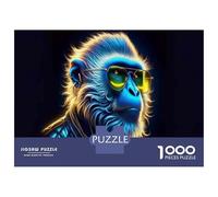 Puzzle Per Ragazzi Da 1000 Pezzi Neon Monkey Art Print Puzzle Giochi Rilassanti Difficili Divertenti Attività A Casa, 38x26cm/1000pcs
