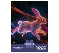 Puzzle Per Ragazzi Da 1000 Pezzi Neon Rabbit Puzzle Giochi Rilassanti Difficili Divertenti Attività A Casa, 70x50cm/1000pcs