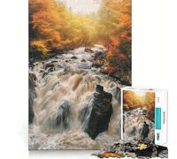 Puzzle per ragazzi da 1000 pezzi,nero,Linn Falls Hermitage,con incastro perfetto Gioco creativo,ideale per il tempo libero e come regalo di Natale 38x26cm