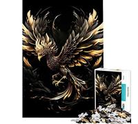 Puzzle per ragazzi da 1000 pezzi nero oro fenice Attività divertenti da fare a casa ma anche un gioco divertente e umoristico per tutta la famiglia dai 14 anni in su 38x52cm