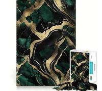 Puzzle per ragazzi da 1000 pezzi,nero,oro,verde,marmo,ad incastro perfetto Gioco creativo,ideale per il tempo libero e come regalo di Natale 38x26cm