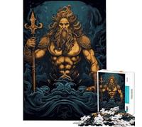 Puzzle per ragazzi da 1000 pezzi Nettuno Poseidone Puzzle per adulti Antistress Giocattolo Difficile Regalo di Natale Compleanno (Dimensioni 38x26cm)