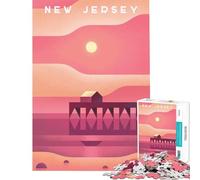 Puzzle per ragazzi da 1000 pezzi New Jersey gioco impossibile giocattolo educativo ottimo regalo antistress (dimensioni 38x52cm)