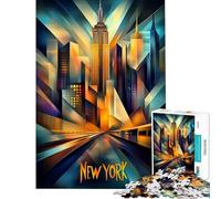 Puzzle per ragazzi da 1000 pezzi New York Cubismo Dinamico Esercizio per la mente Divertimento per tutta la famiglia Giocattolo fai da te per ragazzi dai 14 anni in su (50x75cm)