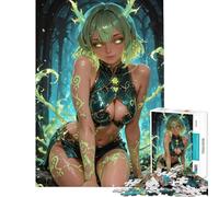 Puzzle per ragazzi da 1000 pezzi Ninfa della foresta dai capelli verdi stimola la mente decorazione per la casa gioco impossibile per ragazzi dai 14 anni in su (38x52cm)