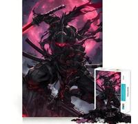 Puzzle per ragazzi da 1000 pezzi,Ninja Samurai neri,disegno preciso dai bordi,gioco di concentrazione,regalo,gioco rilassante,scena natalizia 50x75cm