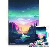 Puzzle per ragazzi da 1000 pezzi Notte nella foresta magica gioco divertente antistress interessante ogni pezzo è unico 38x52cm