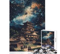 Puzzle per ragazzi da 1000 pezzi Notte stellata al castello puzzle per adulti giochi rilassanti che migliorano la memoria regalo di compleanno (dimensioni 38x26cm)
