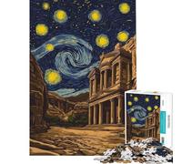 Puzzle per ragazzi da 1000 pezzi Notte stellata Petra Jordan Puzzle per adulti Gioco rompicapo Taglio di precisione Regalo di Natale Compleanno (Dimensioni 38x52cm)