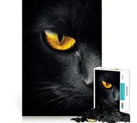 Puzzle per ragazzi da 1000 pezzi,occhio di gatto nero,primo piano,pezzi ben definiti,gioco intelligente,regalo,gioco per il tempo libero,scena natalizia (50x75cm)