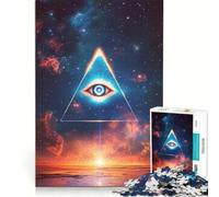 Puzzle per ragazzi da 1000 pezzi Occhio onniveggente nello spazio, gioco rompicapo divertente e spiritoso, compleanno e Natale 50x75cm
