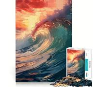 Puzzle per ragazzi da 1000 pezzi,onda di energia dorata,gioco a incastro,stimolante per la mente,divertimento e svago,regalo di Natale (38x26cm)