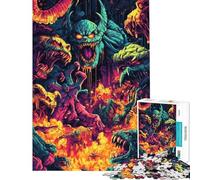 Puzzle per ragazzi da 1000 pezzi Orda demoniaca nel caos infuocato Puzzle per adulti ideale per passare il tempo in casa sfida educativa e divertimento in famiglia 50x75cm