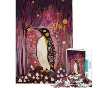 Puzzle per ragazzi da 1000 pezzi originale con un pinguino in una foresta da sogno Gioco educativo stimolante per l'intelletto Un'opera d'arte (dimensioni 38x52cm)