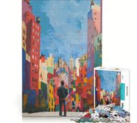 Puzzle per ragazzi da 1000 pezzi originale "Uomo in città" giocattolo educativo per divertimento in famiglia per rafforzare l'amore tra le coppie 38x52cm