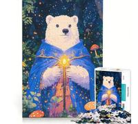 Puzzle per ragazzi da 1000 pezzi orso polare mago antistress sfida impegnativa rafforza l'amore tra le coppie 38x52cm