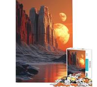 Puzzle per ragazzi da 1000 pezzi paesaggio alieno con montagne e lune sfida educativa gioco di apprendimento decorazione per la casa giocattolo educativo per ragazzi dai 14 anni in su (38x52cm)