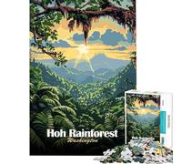 Puzzle per ragazzi da 1000 pezzi paesaggio della foresta pluviale di Hoh Washington Puzzle artistico per adulti gioco rilassante regalo di compleanno difficile e stimolante (dimensioni 50x75cm)