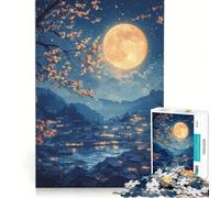 Puzzle per ragazzi da 1000 pezzi paesaggio di un villaggio al chiaro di luna giochi rilassanti attività divertenti da fare in casa gioco dal design accattivante 38x26cm