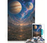 Puzzle per ragazzi da 1000 pezzi paesaggio fantasy post-battaglia con pianeti giocattolo fai da te decorazione per la casa ideale come regalo per tutta la famiglia 50x75cm