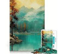 Puzzle per ragazzi da 1000 pezzi, paesaggio lacustre turchese, bordi perfetti, divertente gioco di logica, regalo, accogliente e divertente, decorazione natalizia da parete (38x52cm)