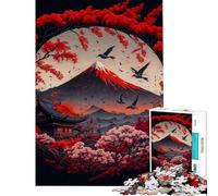 Puzzle per ragazzi da 1000 pezzi paesaggio lunare giapponese difficile e stimolante analisi e logica giocattolo decorativo per la casa adatto a ragazzi dai 14 anni in su (38x52cm)
