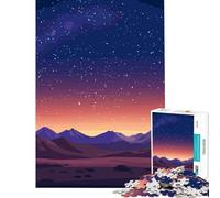 Puzzle per ragazzi da 1000 pezzi paesaggio montano notturno stellato arte digitale gioco impossibile giocattolo educativo ottimo regalo antistress (dimensioni 38x52cm)