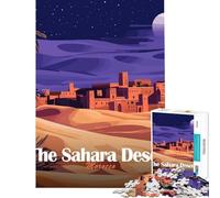 Puzzle per ragazzi da 1000 pezzi paesaggio notturno del deserto del Sahara e del Marocco gioco educativo sfida giocattolo idee regalo gara di velocità manuale (dimensioni 75x50cm)