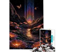 Puzzle per ragazzi da 1000 pezzi paesaggio notturno incantato con cascata arcobaleno puzzle antistress per adulti decorazione perfetta regalo di Natale o di compleanno (dimensioni 50x75cm)