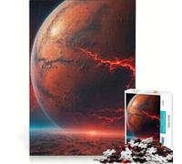 Puzzle per ragazzi da 1000 pezzi paesaggio rosso di Marte giocattolo educativo migliora la memoria con poster abbinato e foglio di curiosità 38x26cm