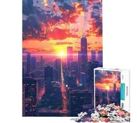 Puzzle per ragazzi da 1000 pezzi paesaggio urbano al tramonto Sfida educativa divertente e umoristica Giochi rilassanti per ragazzi dai 14 anni in su Dimensioni 38x26cm