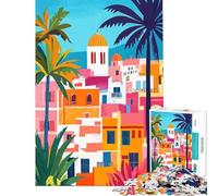 Puzzle per ragazzi da 1000 pezzi paesaggio urbano della Tunisia gioco educativo sfida giocattolo idee regalo gara di velocità manuale (dimensioni 38x52cm)