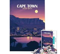 Puzzle per ragazzi da 1000 pezzi paesaggio urbano di Città del Capo Sudafrica gioco educativo giocattolo intellettuale idee regalo divertenti e spiritose (dimensioni 38x26cm)