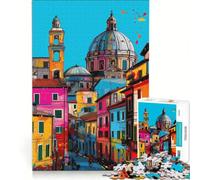Puzzle per ragazzi da 1000 pezzi, paesaggio urbano di Roma, gioco impossibile, decorazione per la casa, collezione d'artista, belle arti 38x52cm