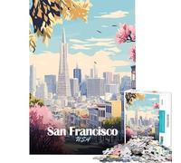 Puzzle per ragazzi da 1000 pezzi paesaggio urbano di San Francisco poster di viaggio giochi educativi giocattoli didattici ottimi regali e giocattoli educativi (dimensioni 50x75cm)