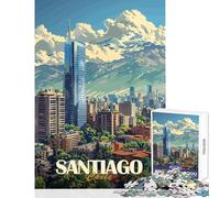 Puzzle per ragazzi da 1000 pezzi paesaggio urbano di Santiago del Cile Giochi educativi per il divertimento in famiglia antistress ideali come regalo per tutta la famiglia (38x52cm)