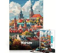 Puzzle per ragazzi da 1000 pezzi, paesaggio urbano di Varsavia, pezzi a incastro, gioco di logica, divertente e tranquillo, ideale per compleanni e attività artistiche (38x52cm)