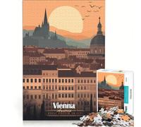 Puzzle per ragazzi da 1000 pezzi paesaggio urbano di Vienna al tramonto gioco impossibile decorazione per la casa collezione d'artista belle arti 38x26cm